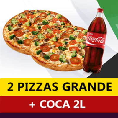 2 Pizzas Grandes + Refrigerante 2L
